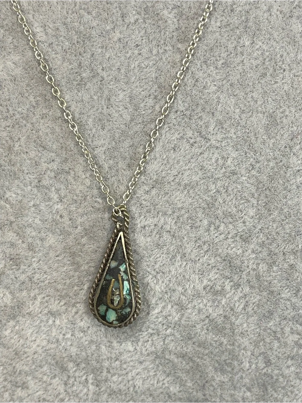 Vintage sterling silver turquoise necklace